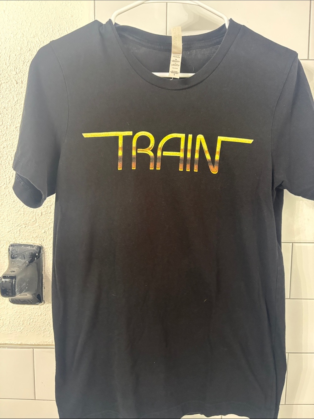 Bella Canvas Black Tee with Yellow-Green TRAIN Logo